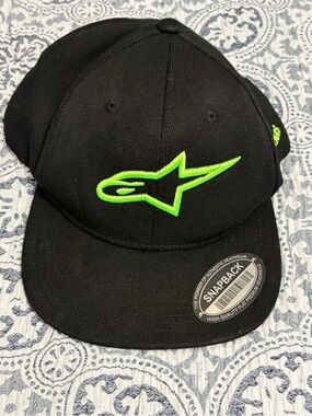 Alpinestars Black Snapback Cap with Silver Sticker